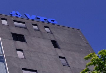 Office building with blue VTG logo.
